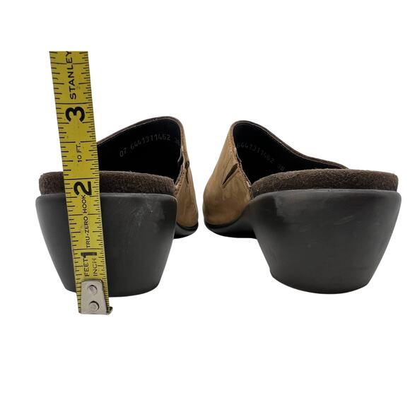 Mephisto Genuine Leather Slide Comfort Sandals In Beige 38/8 - Picture 7 of 8